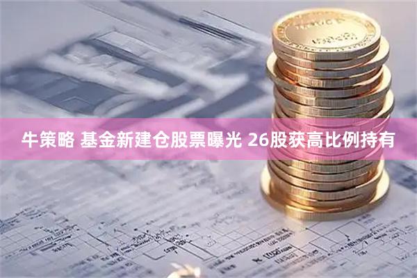 牛策略 基金新建仓股票曝光 26股获高比例持有