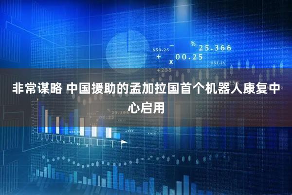 非常谋略 中国援助的孟加拉国首个机器人康复中心启用
